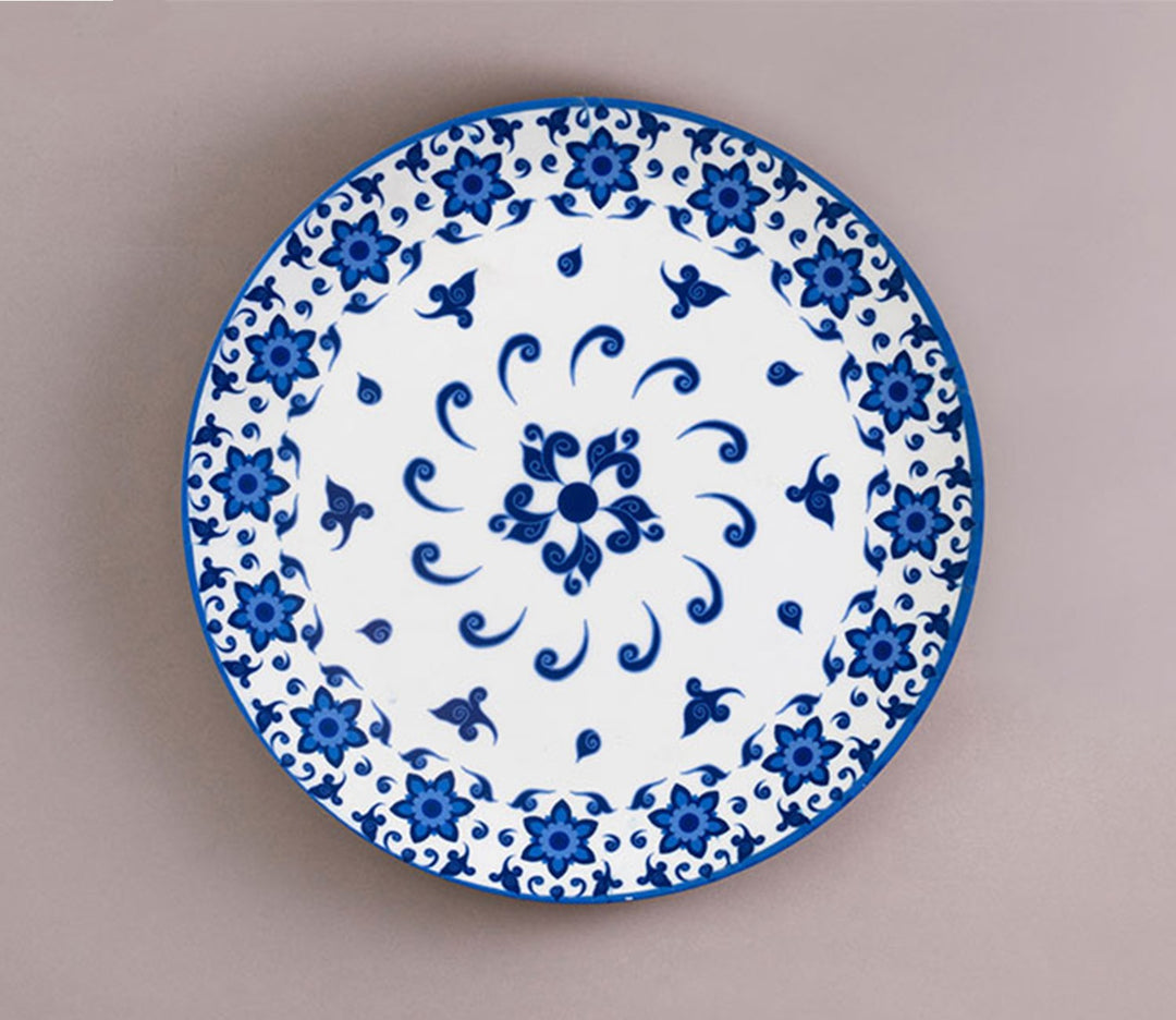 Blue Pottery Floral Decorative Wall Plate