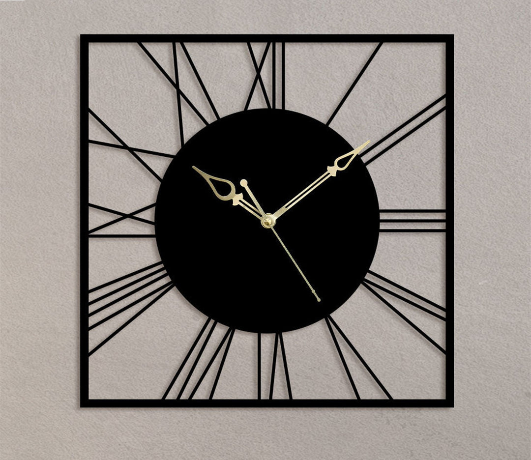 Square Roman Metal Wall Clock