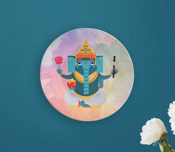 Ganesha Blessing Decorative Wall Plate
