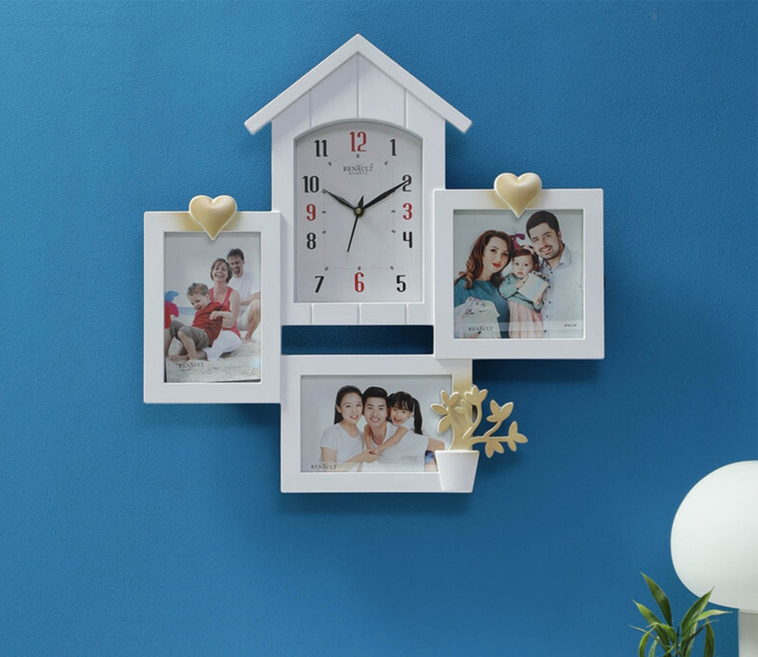 White House Clock with Photo Frames