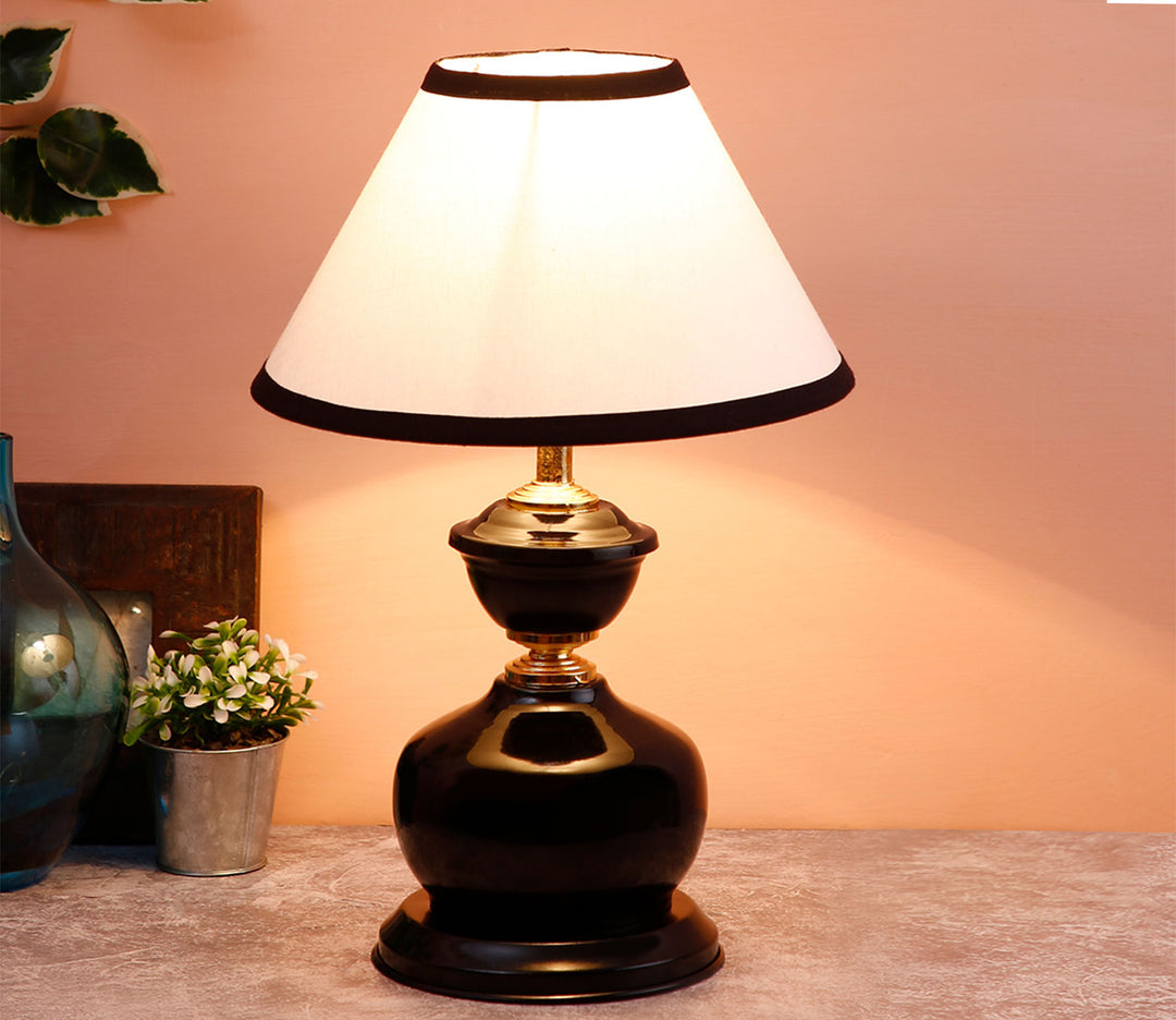 Table Lamp with White Cotton Fabric Shade