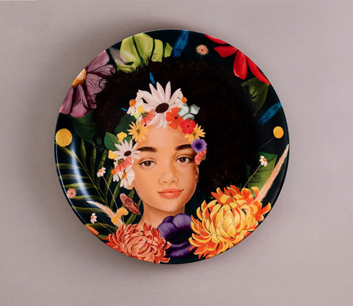 Green Blooming Beauty Decorative Wall Plate