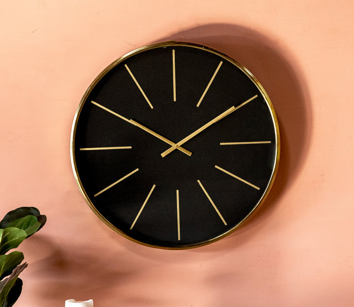 Hudson Black Metal Wall Clock