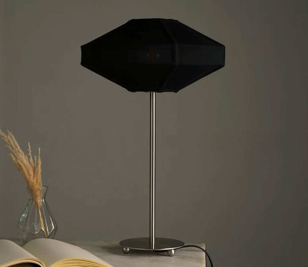 Black Chiffon Lampshade Metal Table Lamp