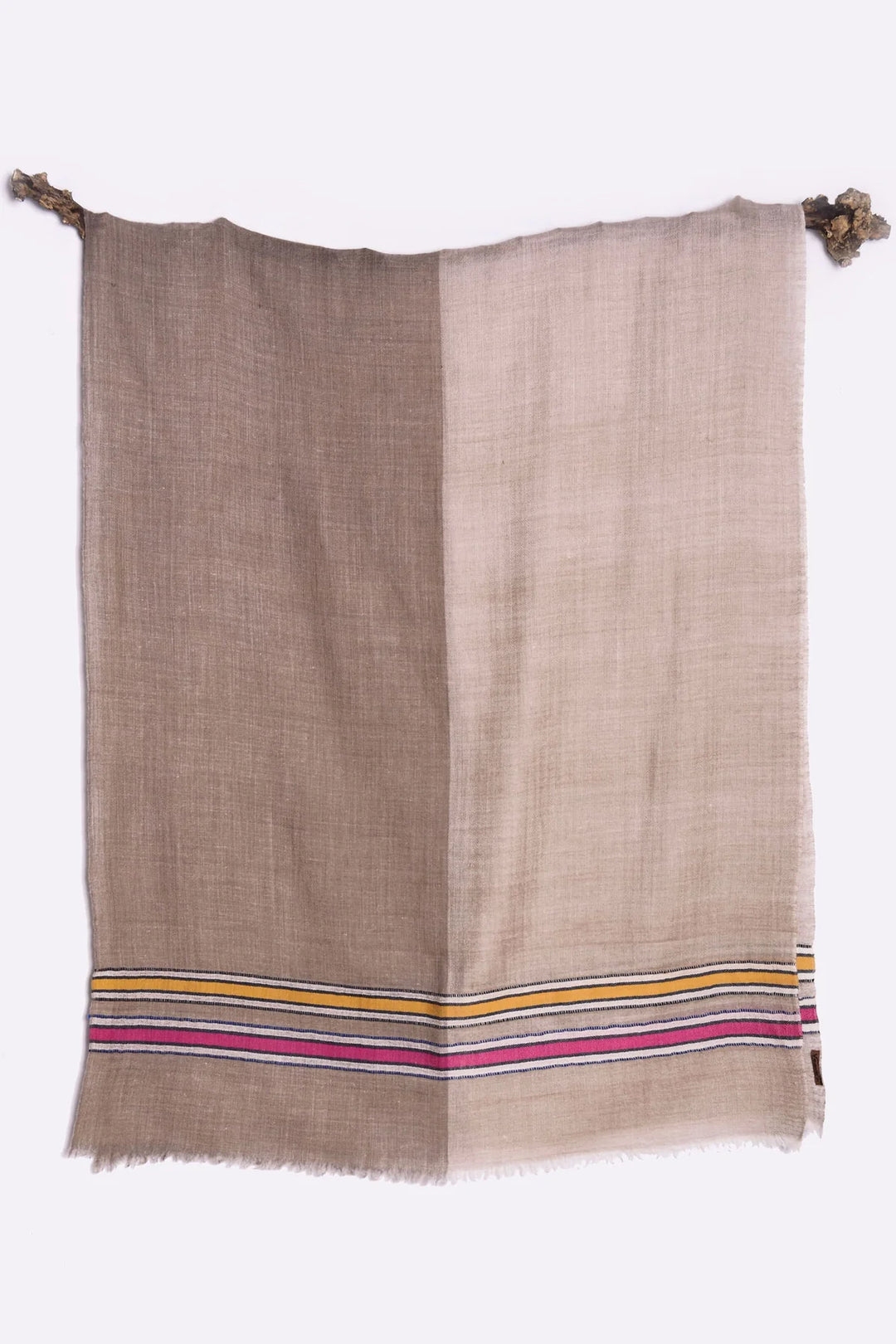 Handwoven Pashmina Stole - Elegant and Generous | Maeve Handwoven Pashmina Stole - Beige