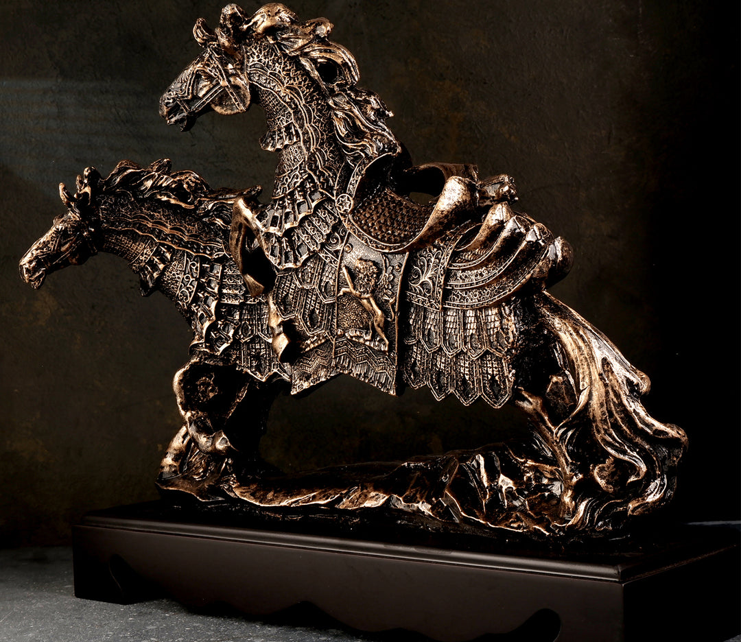 Brown Resin Horse Figurine - Decorative Equestrian Charm | Brown Resin Horse Figurine