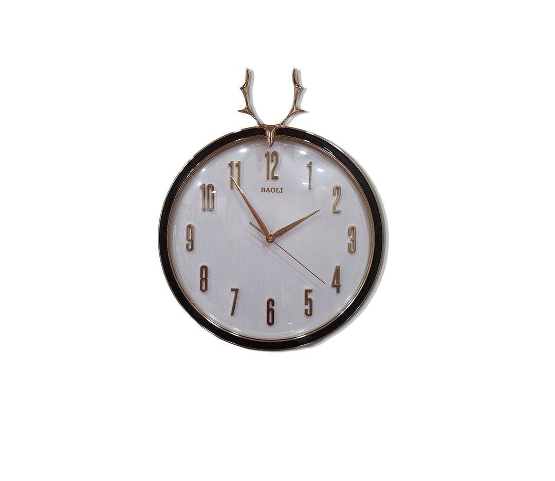 Minimalist White Reindeer Wall Clock