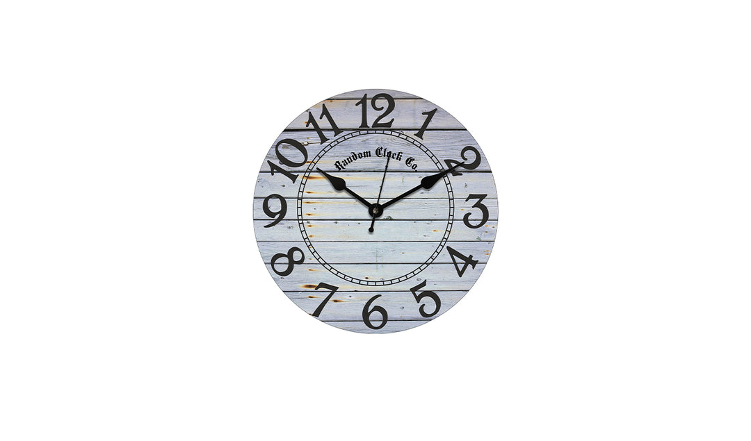 Rustic Gray Wooden Wall Clock