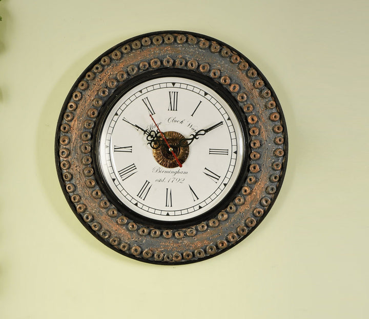 Handmade Blue Gray Wooden Wall Clock