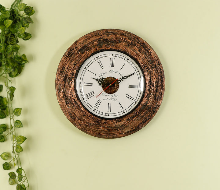 Handmade Black Wooden Wall Clock