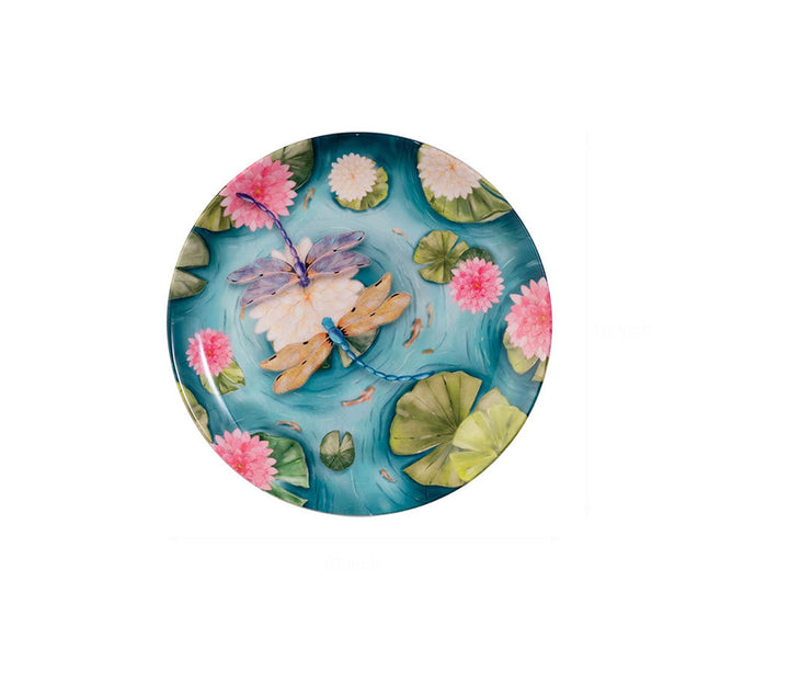 Multicolor Dragonfly Ceramic Decorative Wall Plate