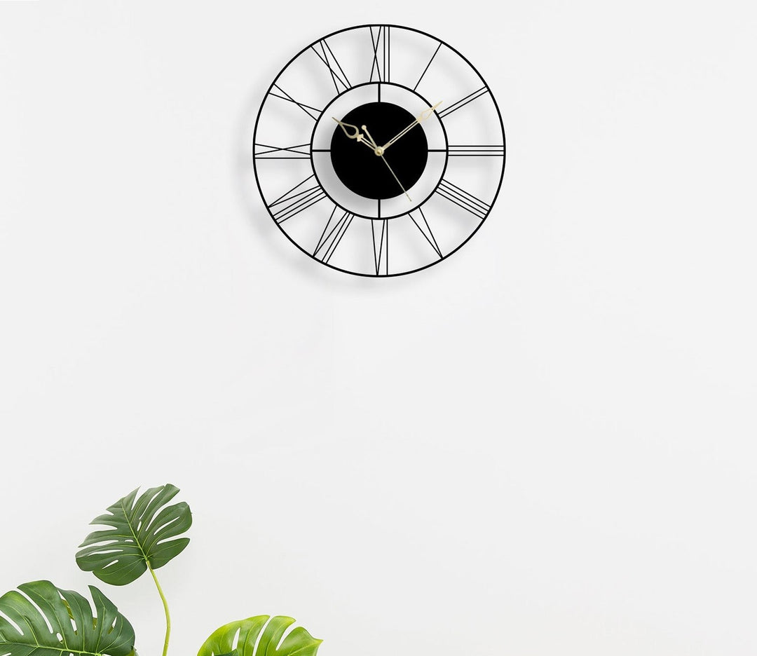 Slim Roman Numeral Metal Wall Clock