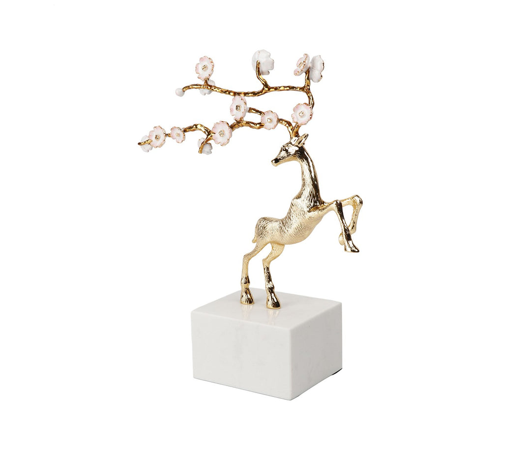 Small Gold Deer Figurine | Fancy Alloy Deer Figurine (Gold, S)