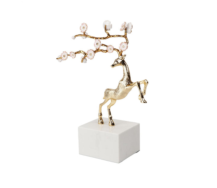 Small Gold Deer Figurine | Fancy Alloy Deer Figurine (Gold, S)