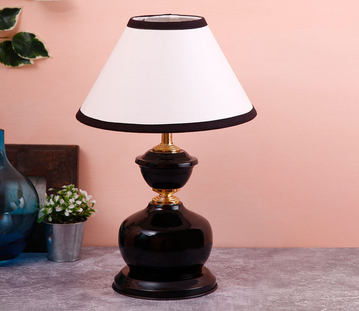 Table Lamp with White Cotton Fabric Shade