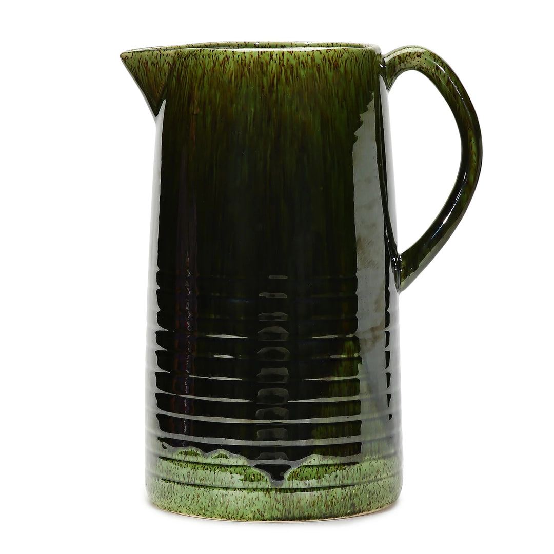 Handmade Ceramic Vase | Handmade Large Ceramic Jug Vase - Dark Olive Green