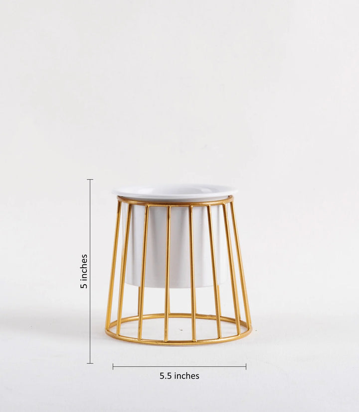 Metal Planter Stand | Conical Ottoman Metal Stand With Planter