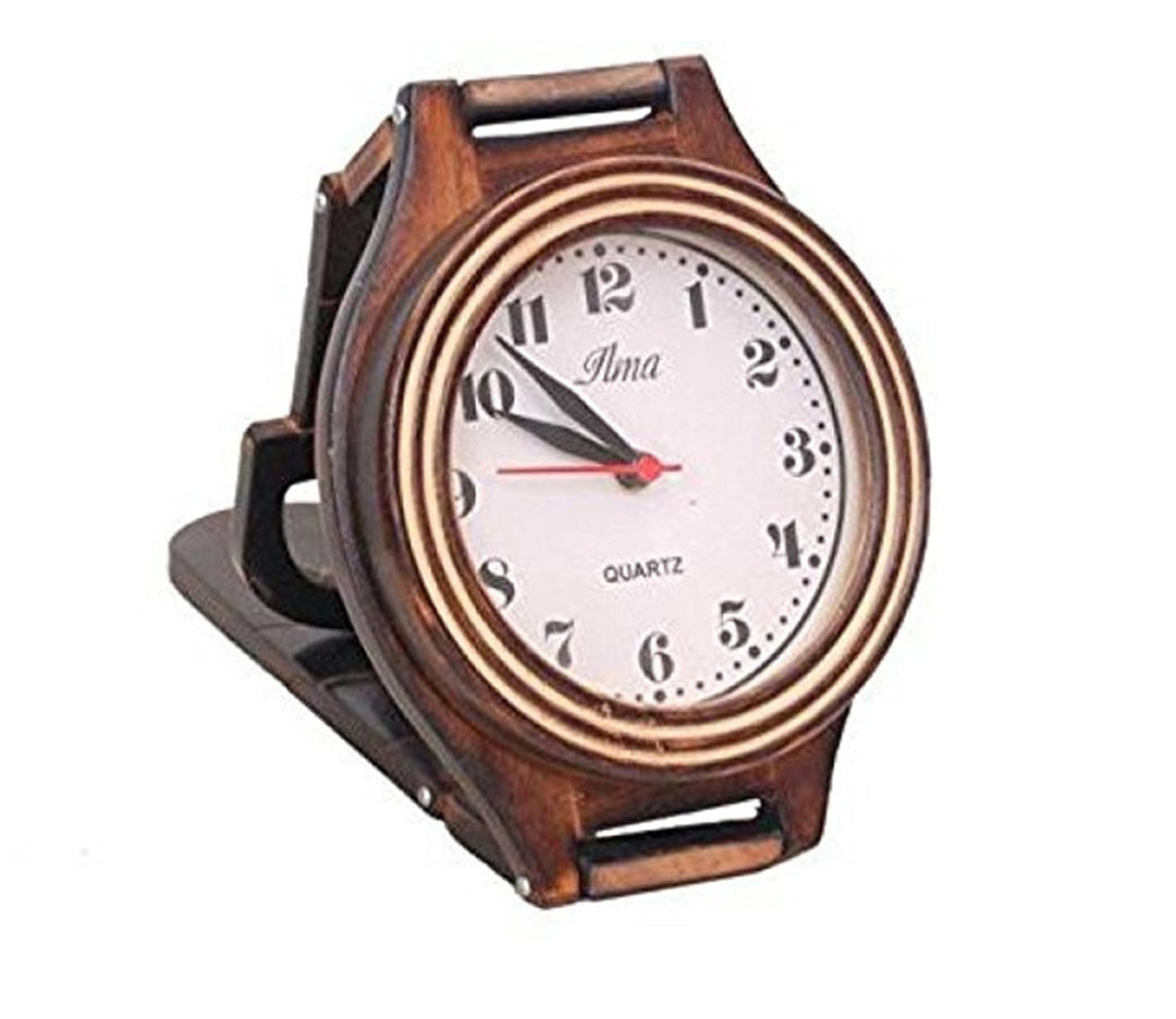Tall Wooden Handmade Analog Wall Clock with Glass Cover
