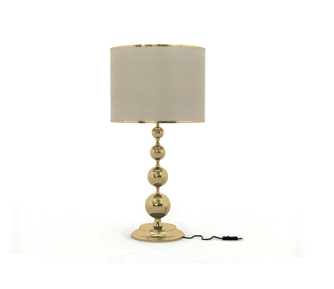 Gold Metal Table Lamp With Cylindrical Shape