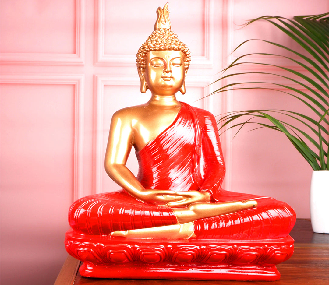 Red Meditative Buddha Figurine | Spiritual Meditative Buddha Figurine (Red)