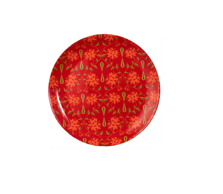 Red Ceramic Babur the Great Decorative Wall Plate