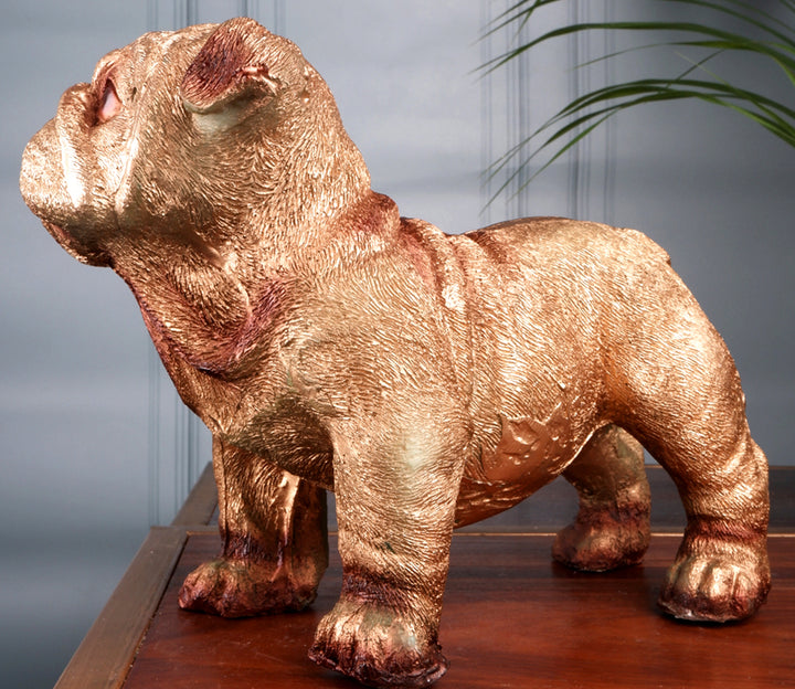 Golden Polyresin Dog Art Figurine | Golden Polyresin Dog Art Figurine