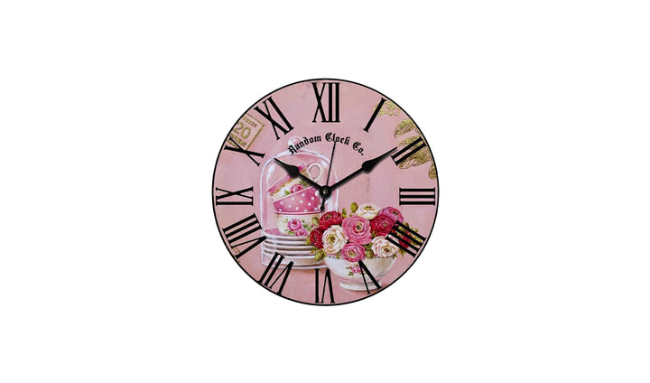 Rustic Pink Bouquet Wooden Wall Clock