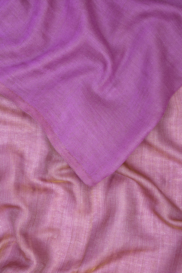 Coral/Pink Cashmere Stole - Handwoven with Zaree Strips | Ariel Soft Cashmere Stole - Pink