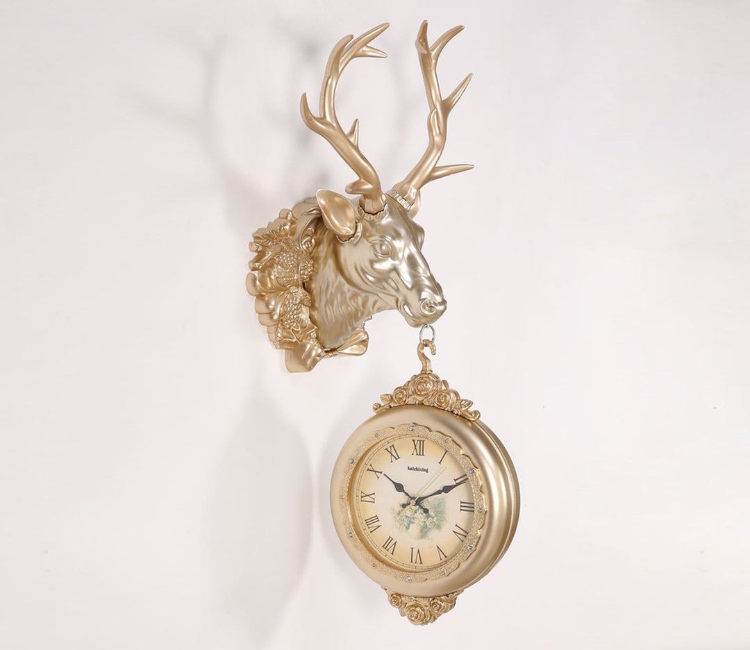 Reindeer Double-Sided Wall Clock
