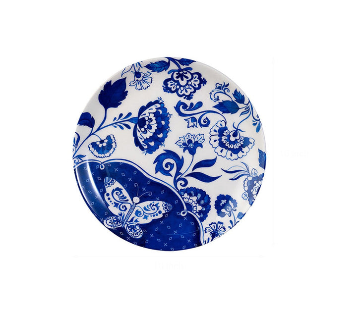 Blooming Azure Ceramic Decorative Wall Plate