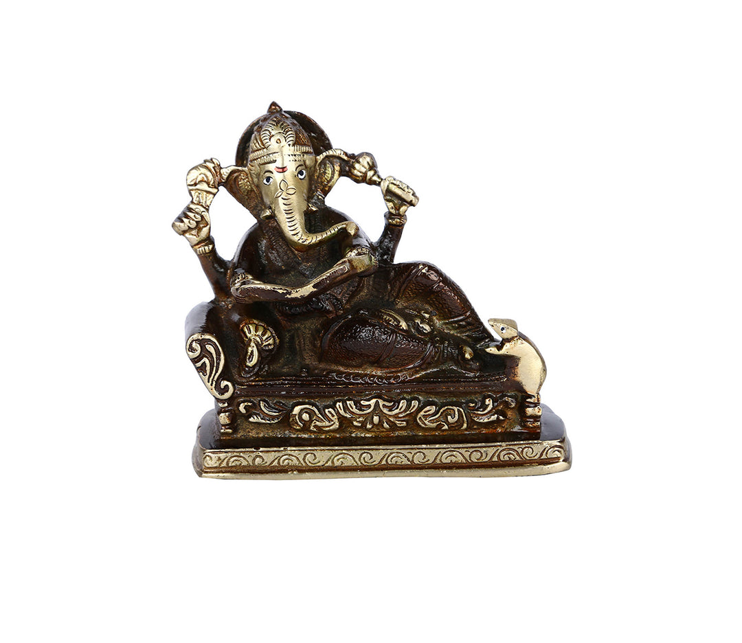 Ornate Brass Figurine Reading a Book