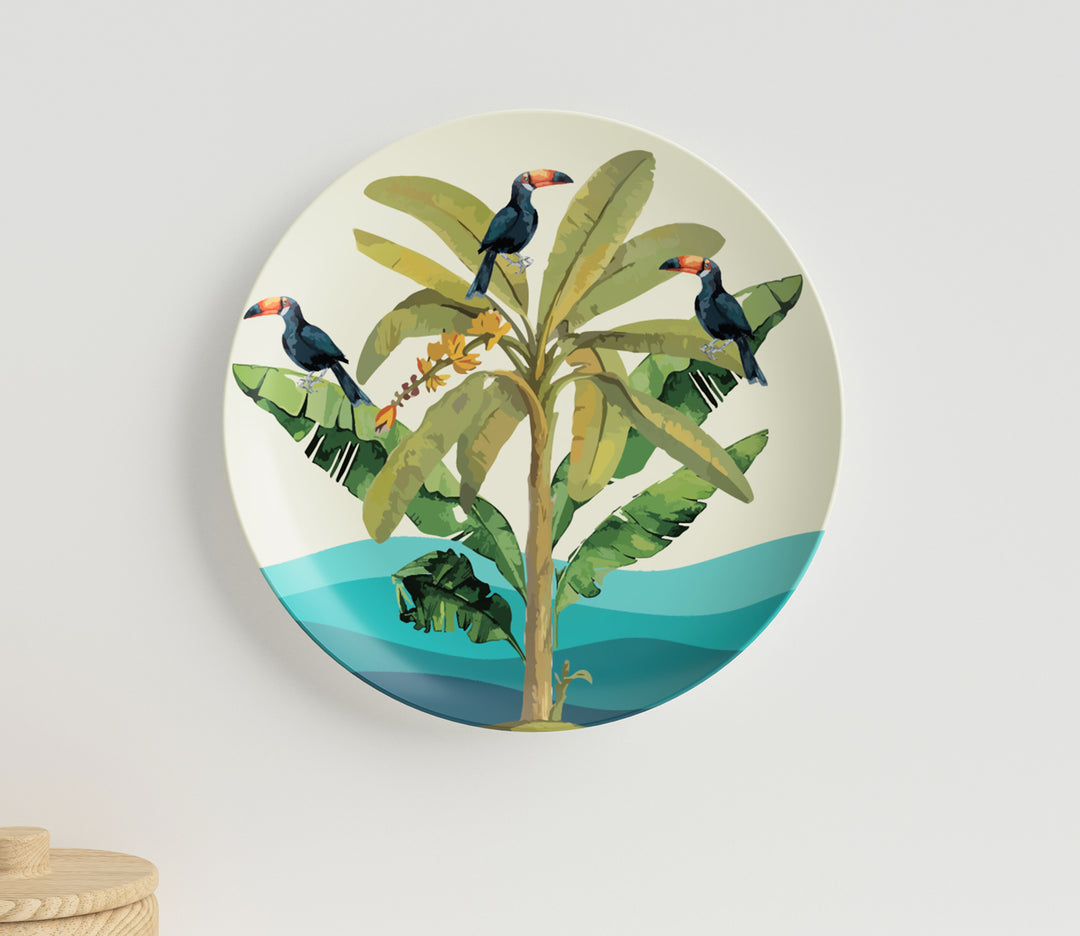 Toucan Printed Exquisite Traditional Ceramic Wall Plate
