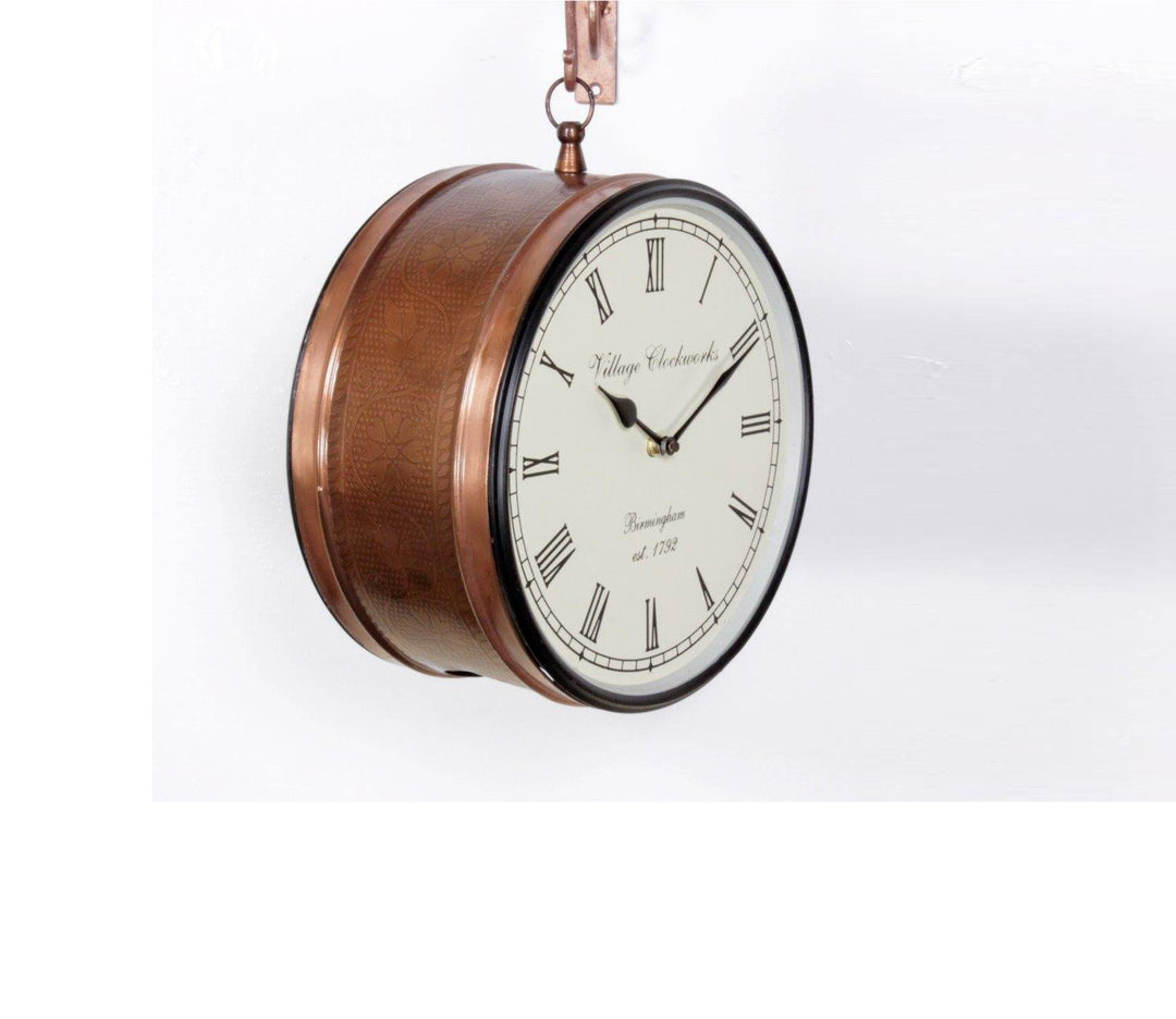 Large Double Sided Railway Station Wall Clock