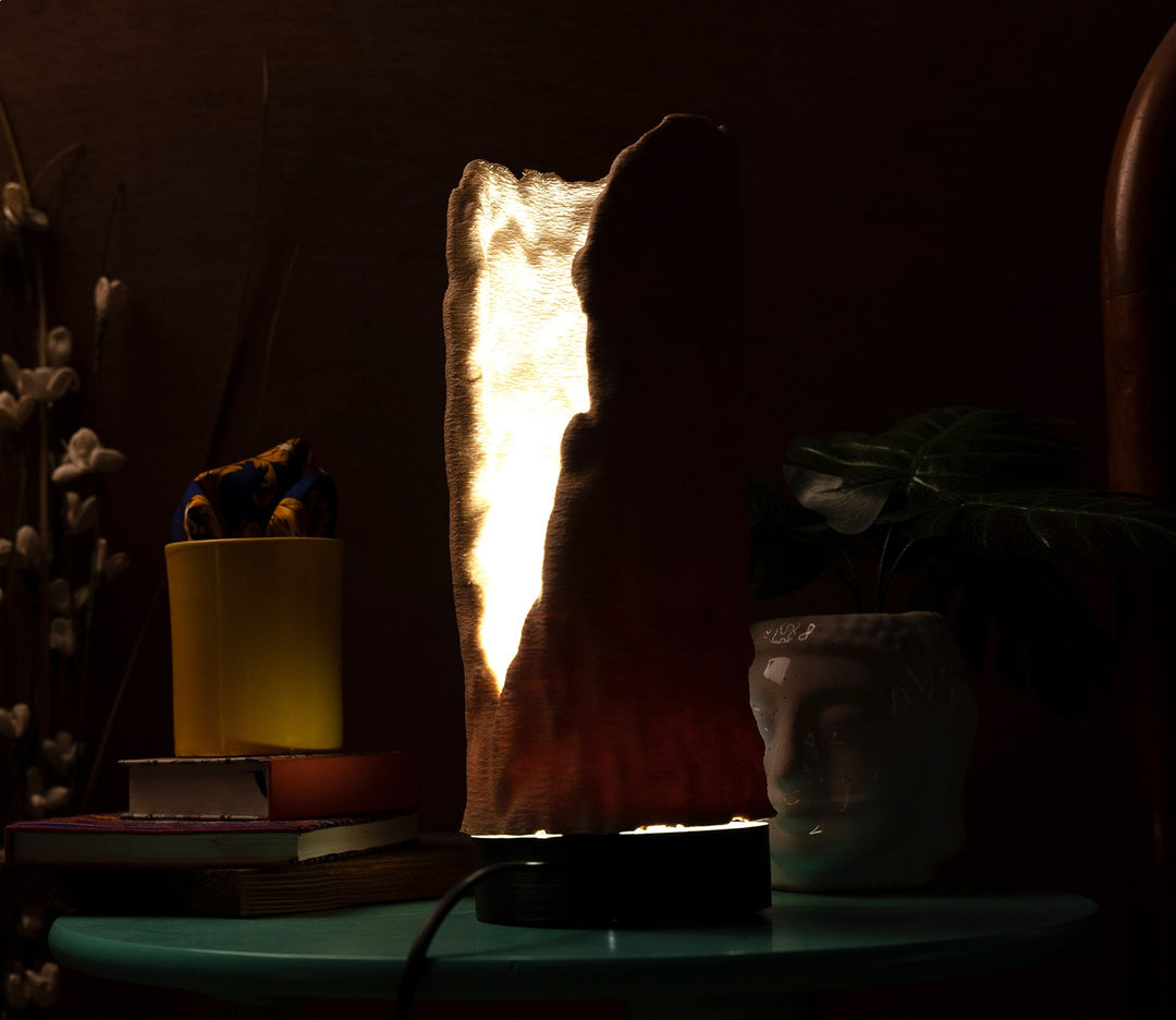 Fissured Timber Eco-Friendly Table Lamp