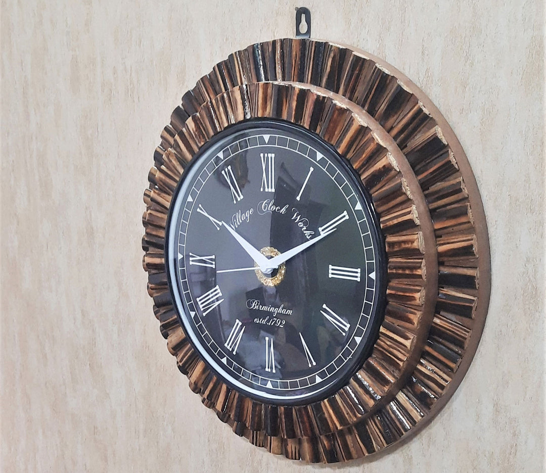 Modern Wooden Block Wall Clock