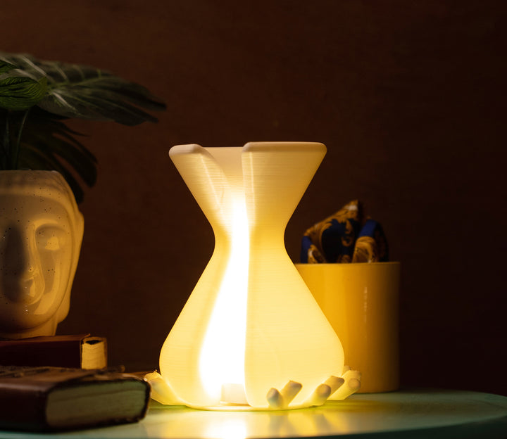 Eco-Chic Hourglass Lamp (Sustainable Style)