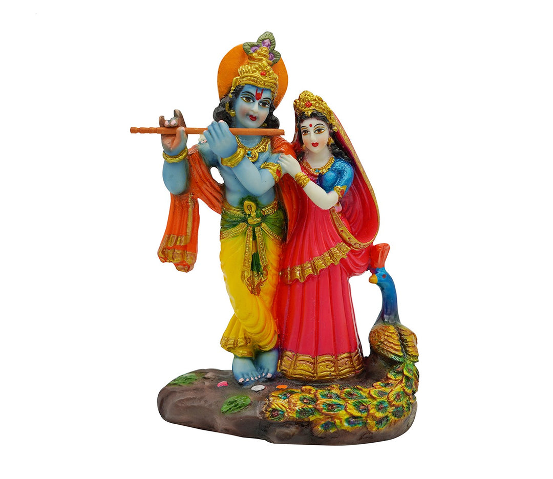 Decorative Hand-Painted Marble Figurine Depicting Two Figures