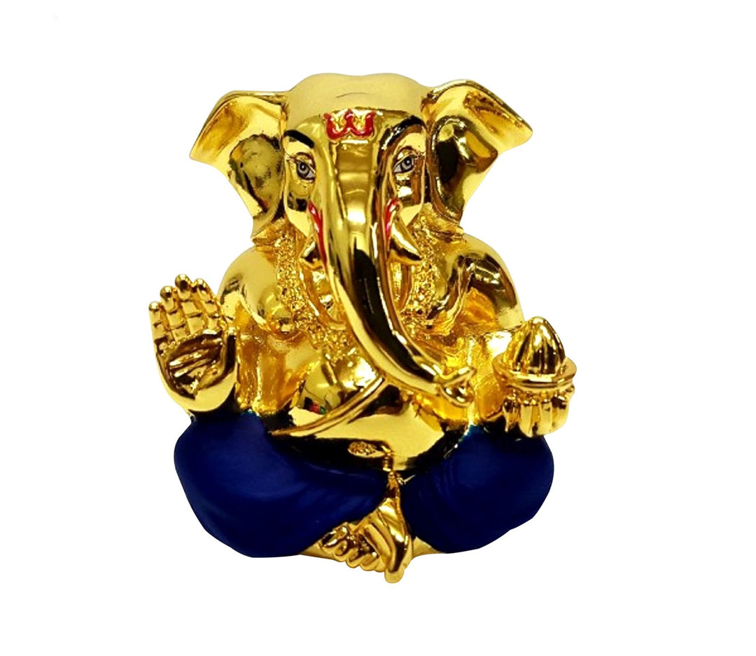 Captivating Mini Ganesha Idol in Gold and Purple