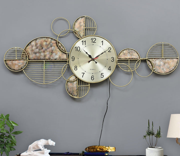 Large Multicolor Metal Wall Hanging Clock