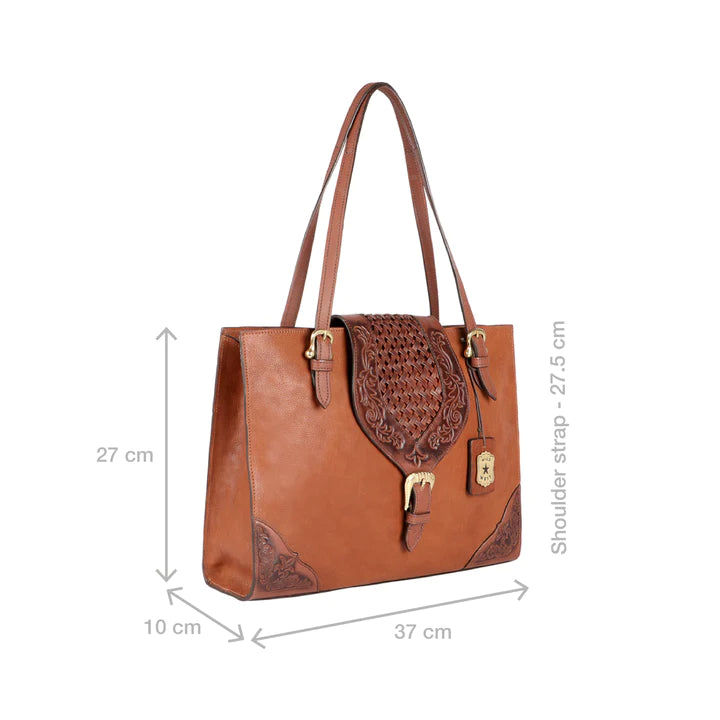 Brown Leather Tote Bag | Belle Star Western Tote