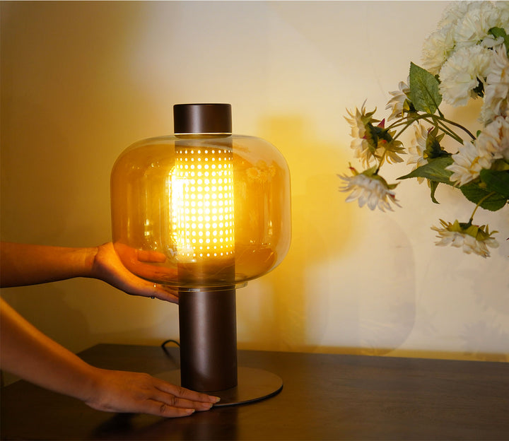 Modern Glass LED Metal Table Lamp