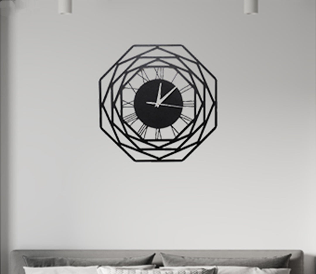 Large Octagon Metal Wall Clock