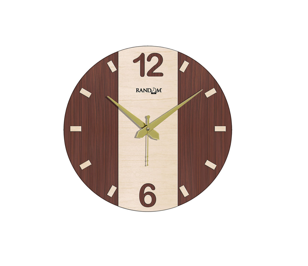 Dual Shade Round Wooden Wall Clock