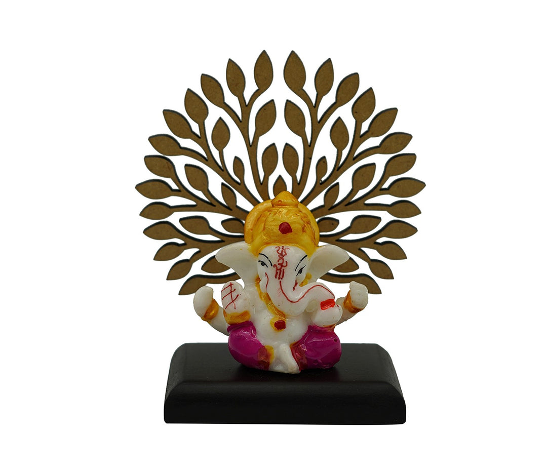 Decorative Multicolor Figure with Wooden Accent