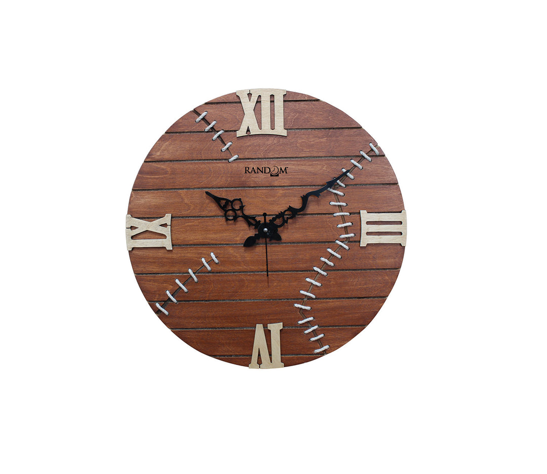 Rustic Brown Wooden Wall Clock