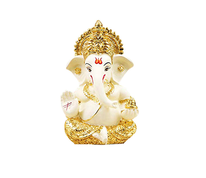 Charming Small Gold-Plated Ganesha Idol