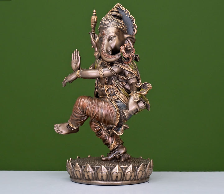 Captivating Dancing Ganesha Cold Cast Bronze Statue