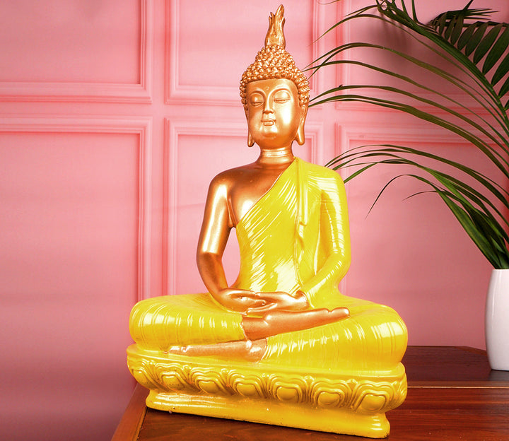 Yellow Meditative Buddha Figurine | Spiritual Meditative Buddha Figurine (Yellow)