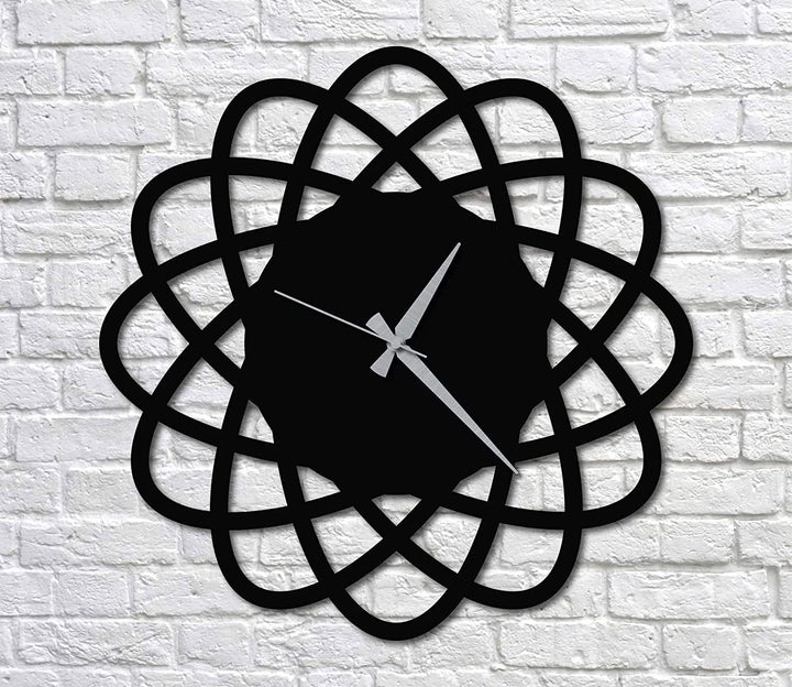 Round Textured Metal Wall Clock - Spiral Design