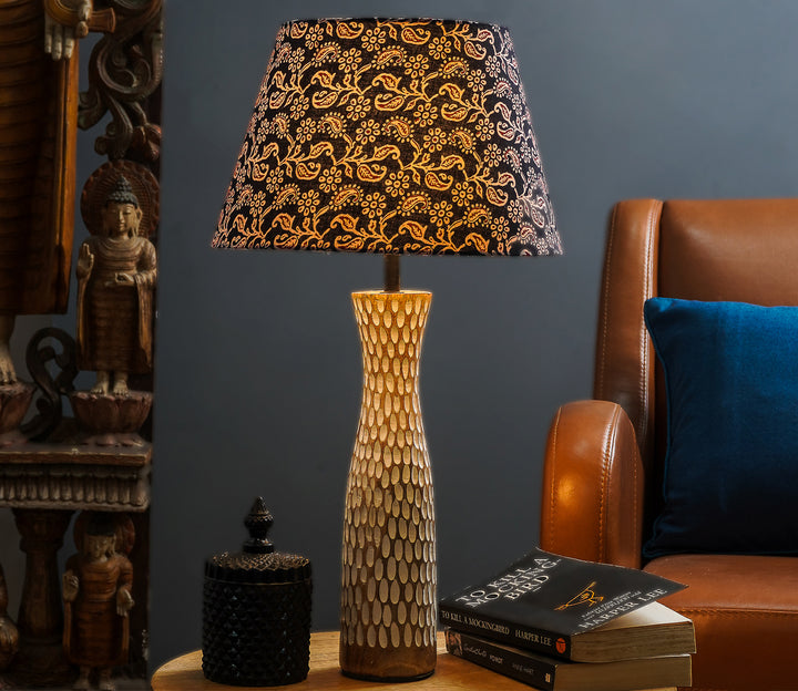Multicolor Textured Table Lamp with LED Bulb (43.2 cm H)